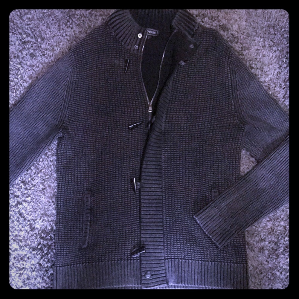 Express Mens zip up cardigan with toggles